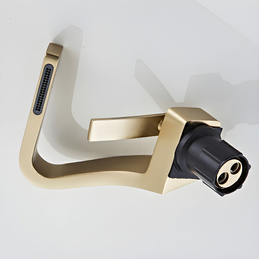 Modern Vessel Sink Faucet with Touch-Activated Waterfall Spout and Copper Finish