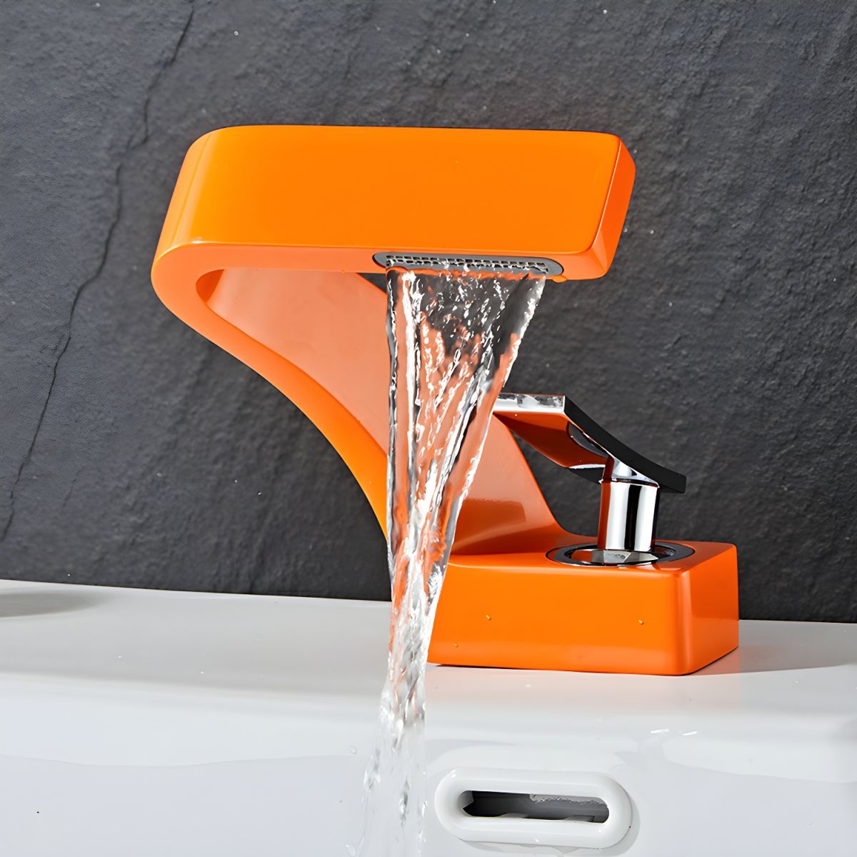 Modern Vessel Sink Faucet with Touch-Activated Waterfall Spout and Copper Finish