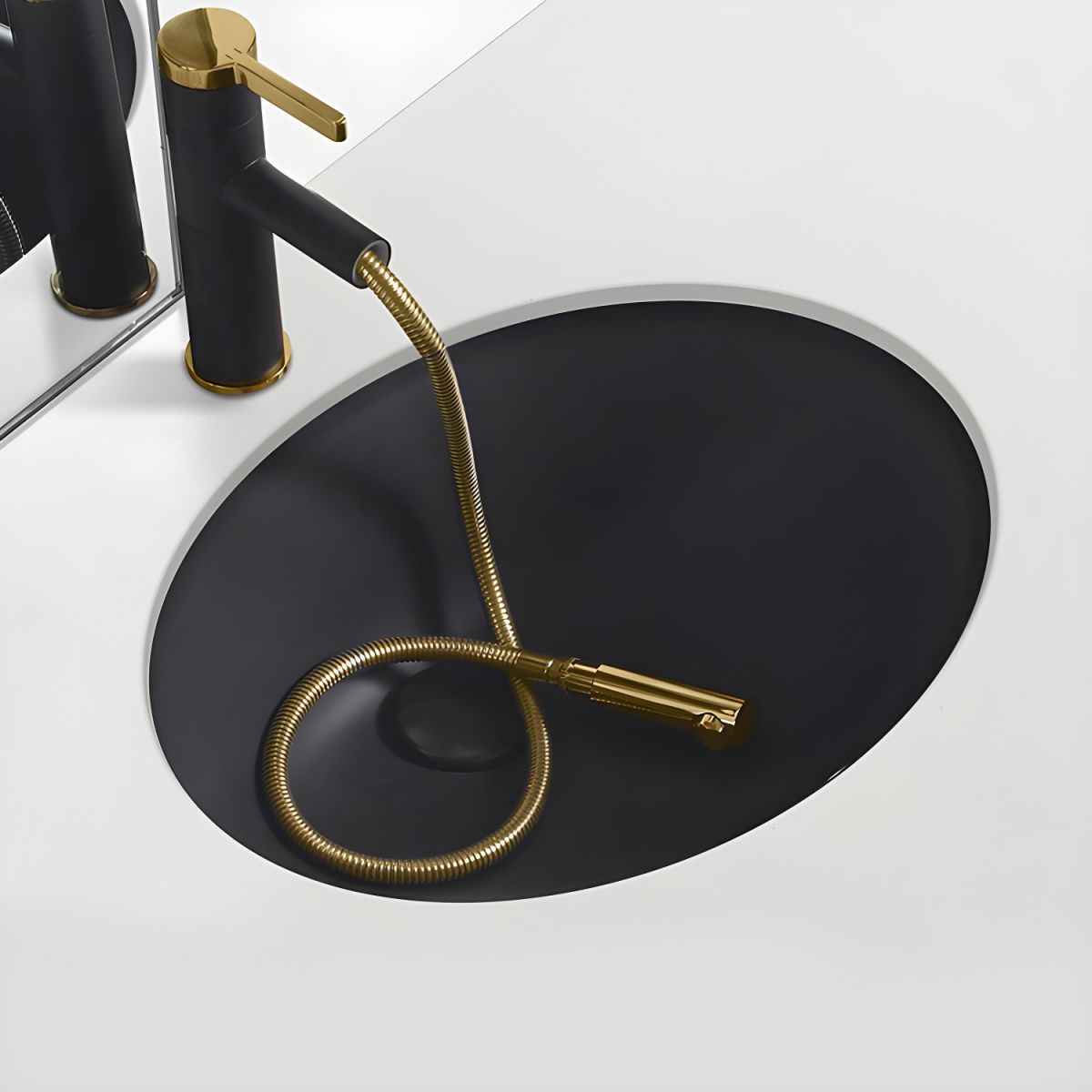 Black Undermount Vanity Sink Modern Porcelain Undermount Vanity Sink