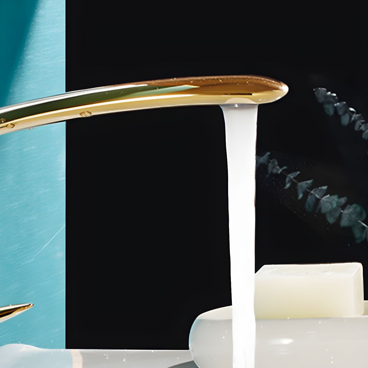 Luxury Single Handle Sink Faucet Brass Bathroom Gooseneck Faucet