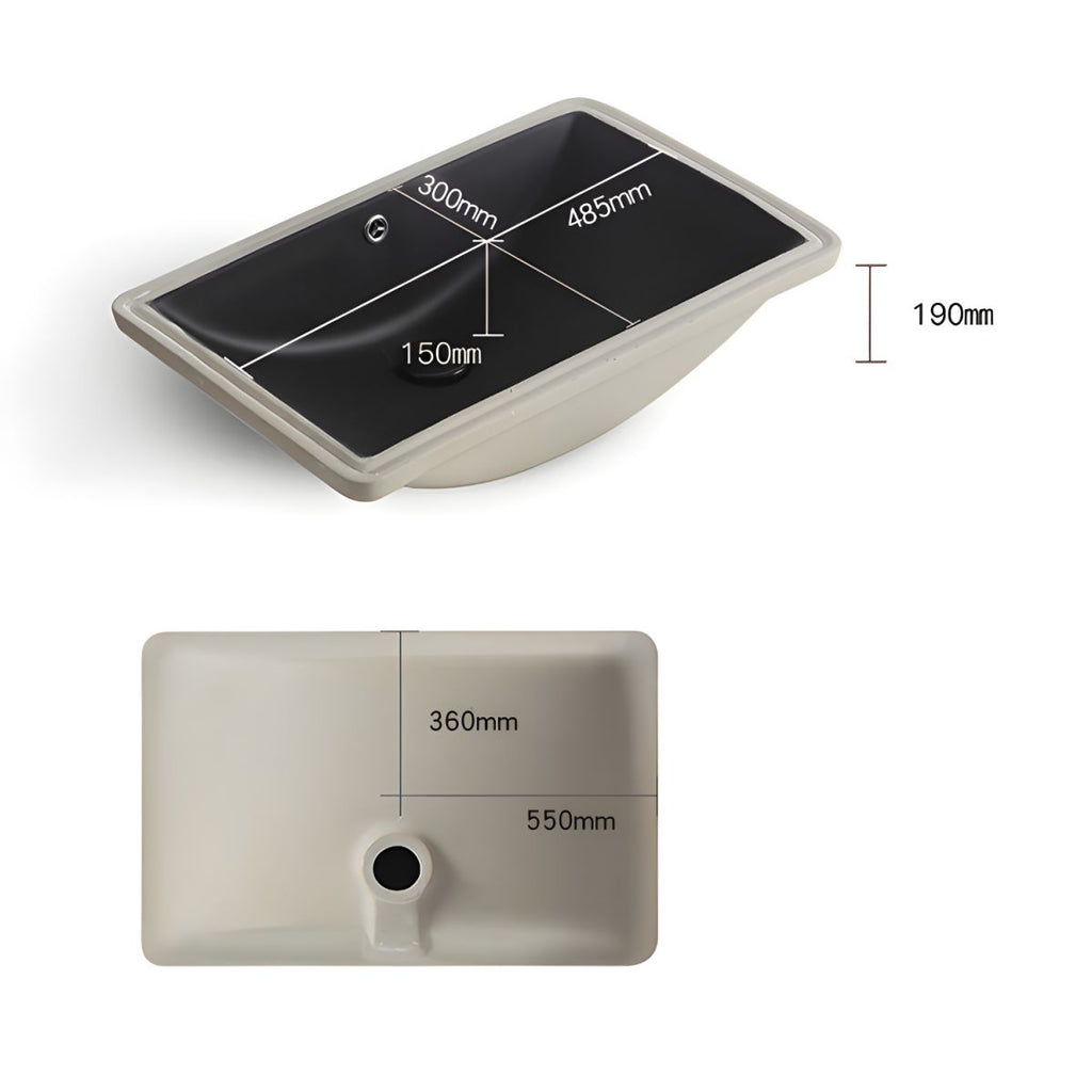 Black Undermount Vanity Sink Modern Porcelain Undermount Vanity Sink