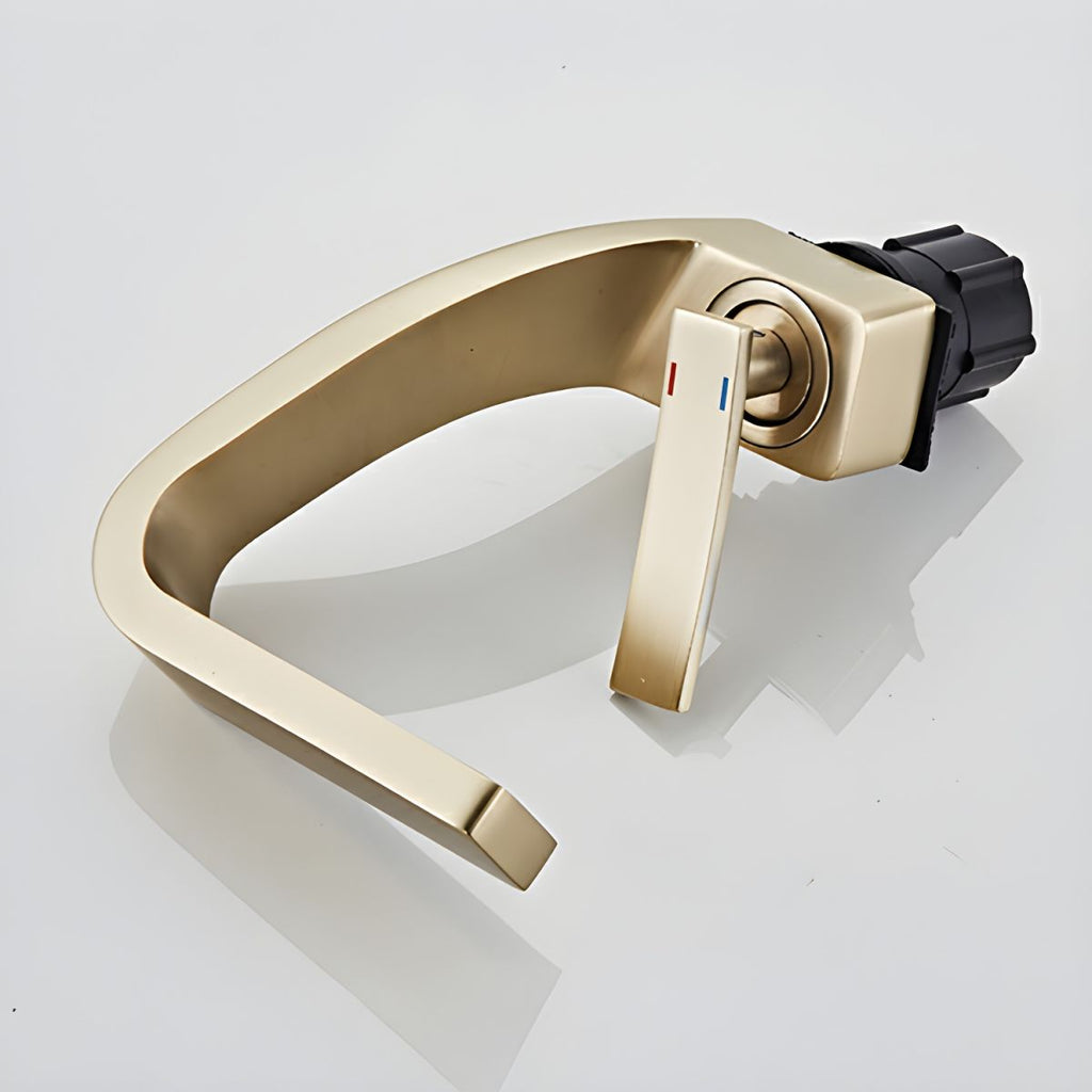 Modern Vessel Sink Faucet with Touch-Activated Waterfall Spout and Copper Finish