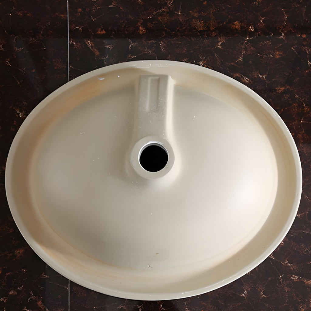 Traditional Drop-in Bathroom Sink Oval Porcelain with Faucet Basin Sink