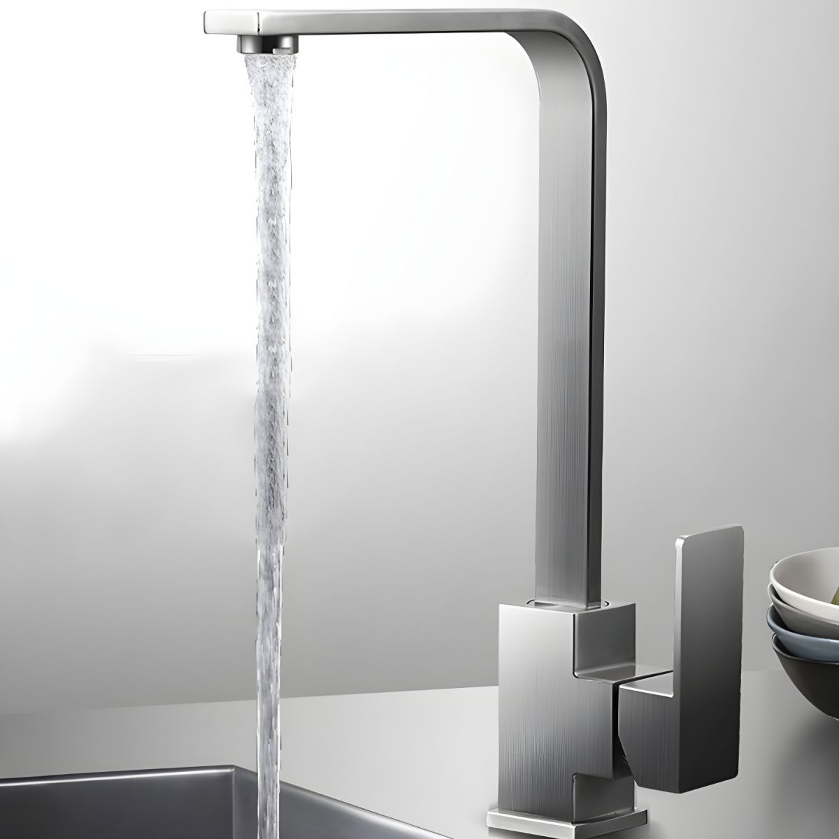 Contemporary Kitchen Faucet Swivel Spout High Arc Kitchen Bar Faucet