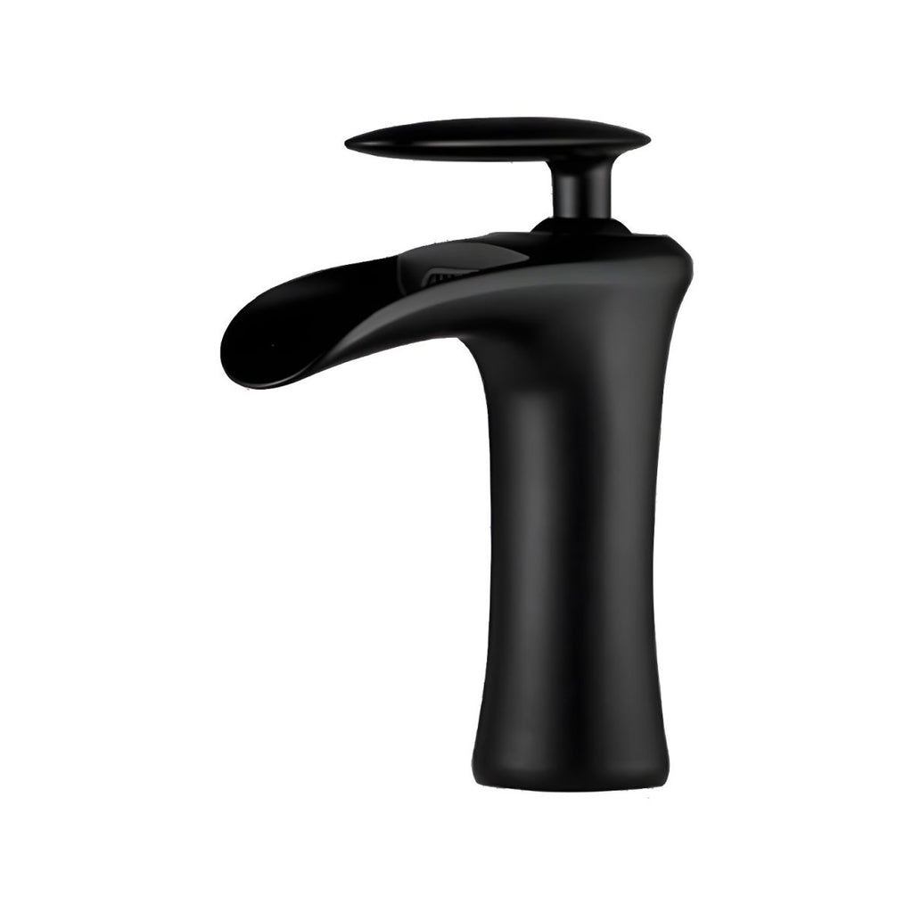 Contemporary Single Handle Desk-mounted Metal Material Basin Waterfall Bathroom Faucet