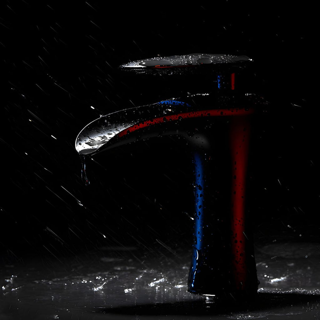 Contemporary Single Handle Desk-mounted Metal Material Basin Waterfall Bathroom Faucet