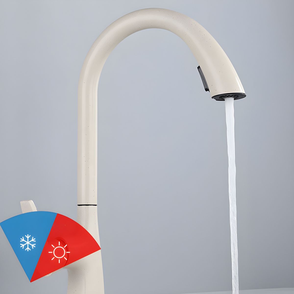 Pure Color Kitchen Faucet Rust Resistant Single Lever Handle Swivel Spout