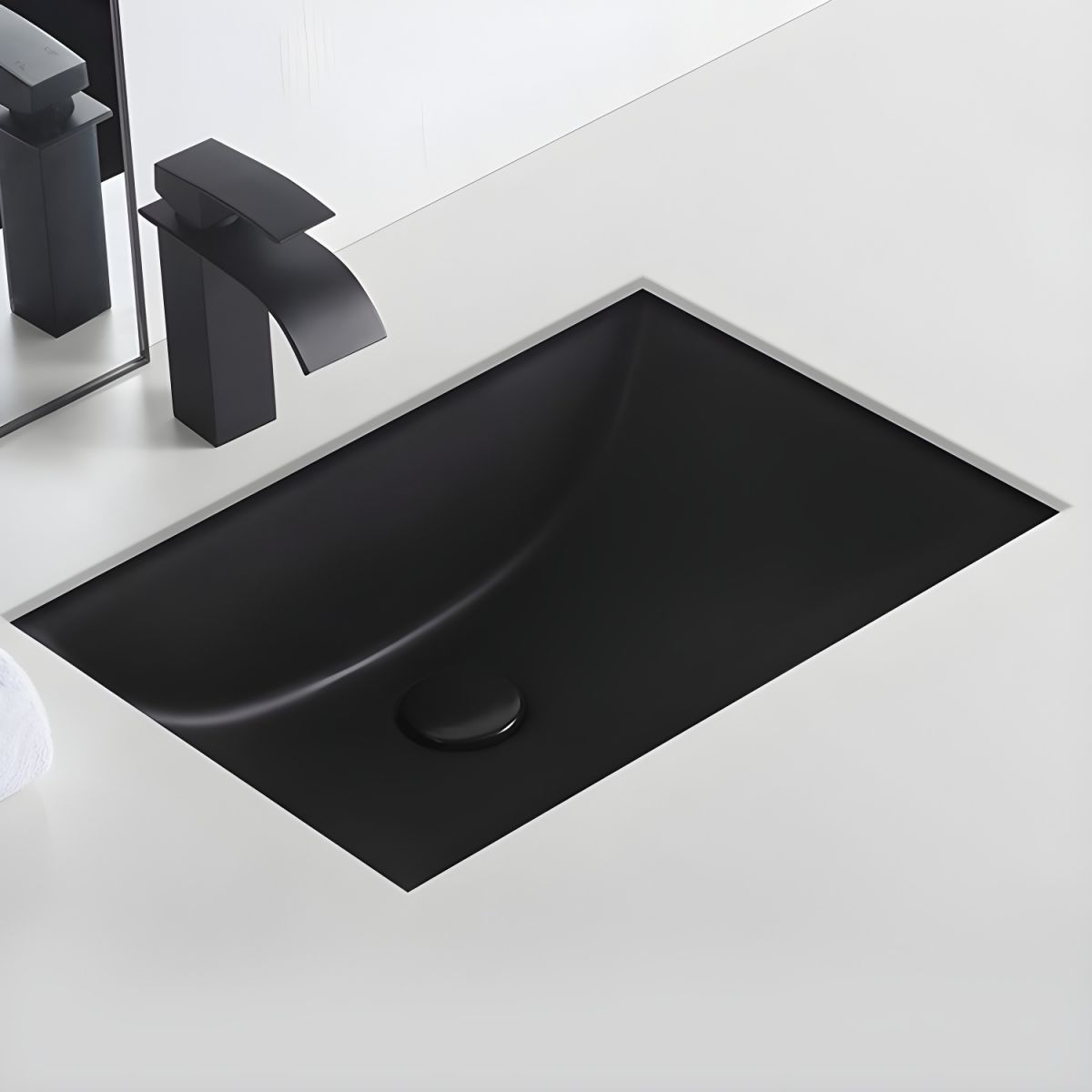 Black Undermount Vanity Sink Modern Porcelain Undermount Vanity Sink