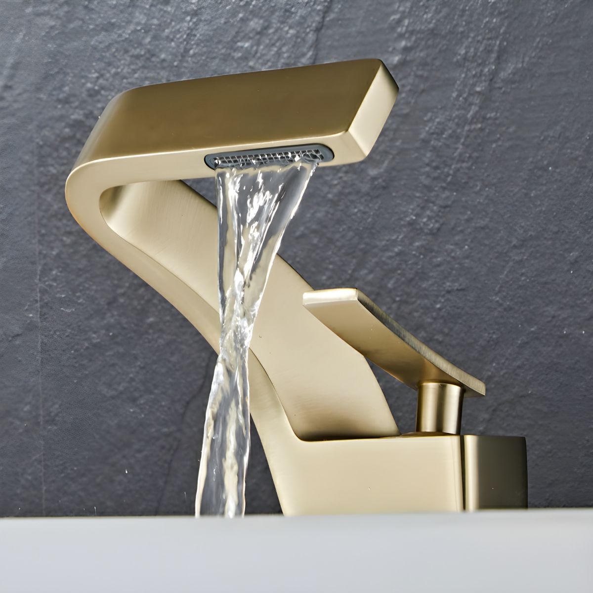 Modern Vessel Sink Faucet with Touch-Activated Waterfall Spout and Copper Finish