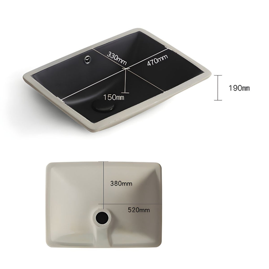 Black Undermount Vanity Sink Modern Porcelain Undermount Vanity Sink