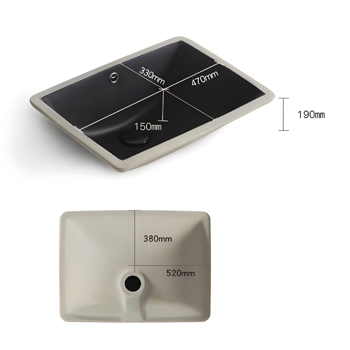 Black Undermount Vanity Sink Modern Porcelain Undermount Vanity Sink