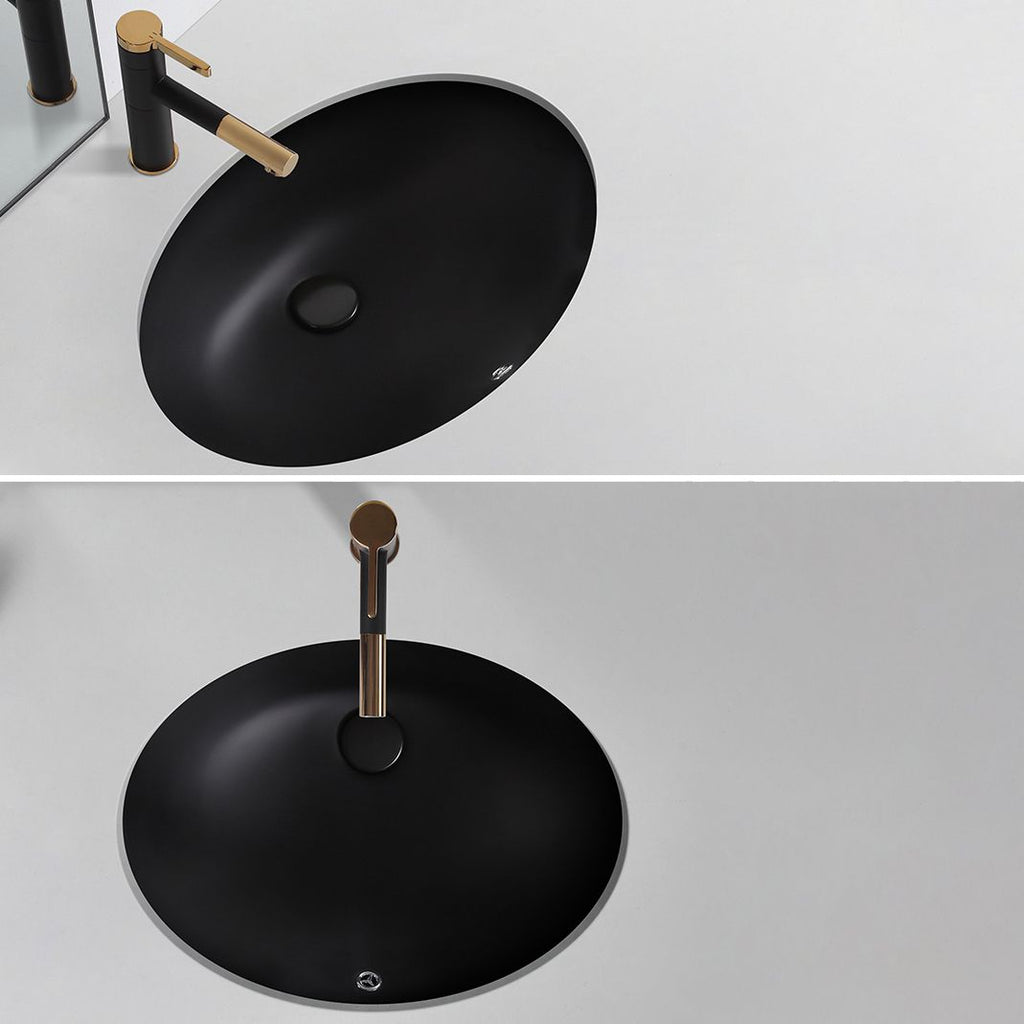 Black Undermount Vanity Sink Modern Porcelain Undermount Vanity Sink