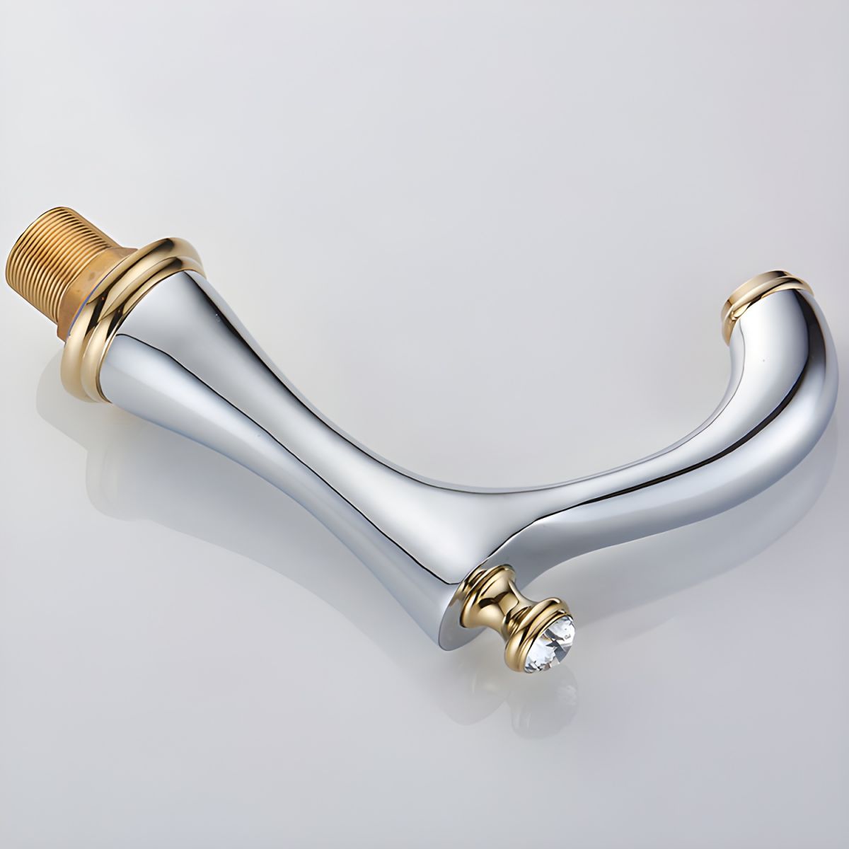 Widespread Faucet Glam Style 2 Lever Handles Faucet for Bathroom - White/Gold