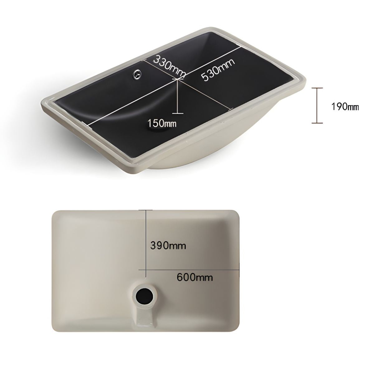 Black Undermount Vanity Sink Modern Porcelain Undermount Vanity Sink