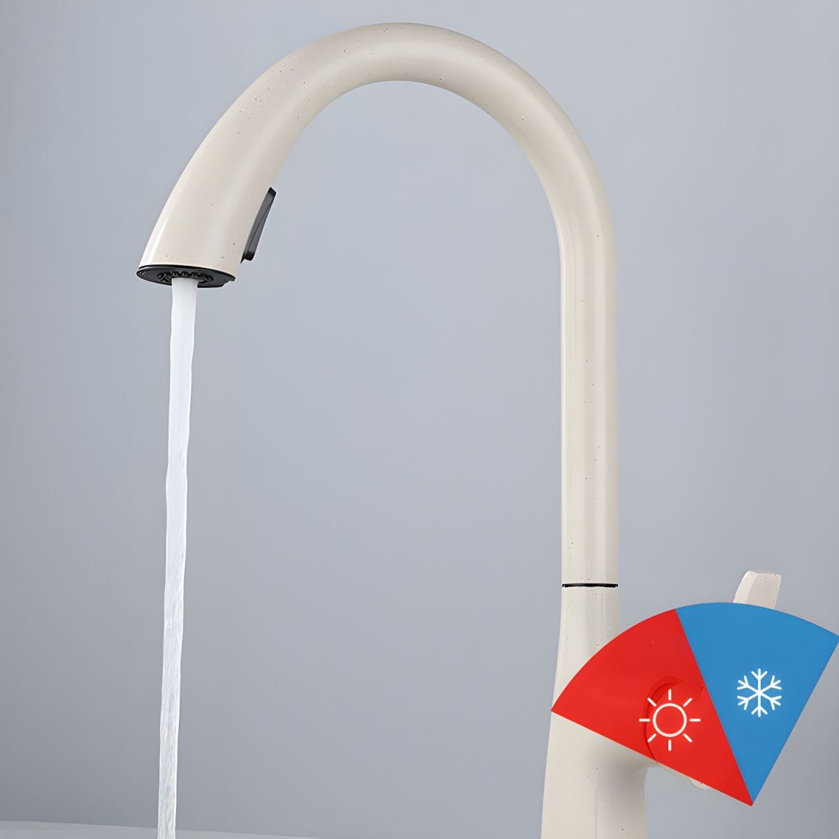 Pure Color Kitchen Faucet Rust Resistant Single Lever Handle Swivel Spout