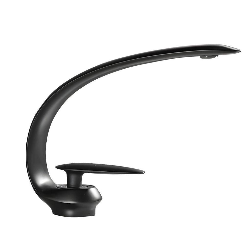 Luxury Single Handle Sink Faucet Brass Bathroom Gooseneck Faucet