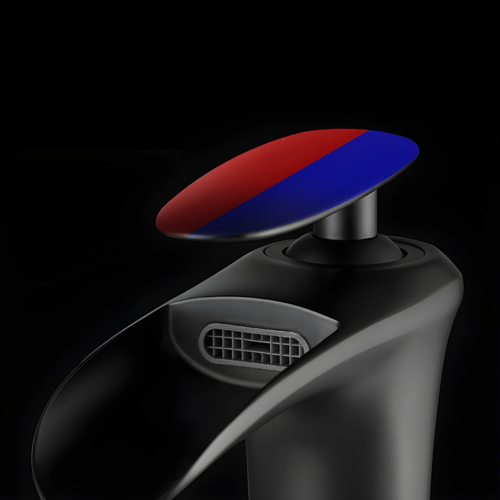 Contemporary Single Handle Desk-mounted Metal Material Basin Waterfall Bathroom Faucet