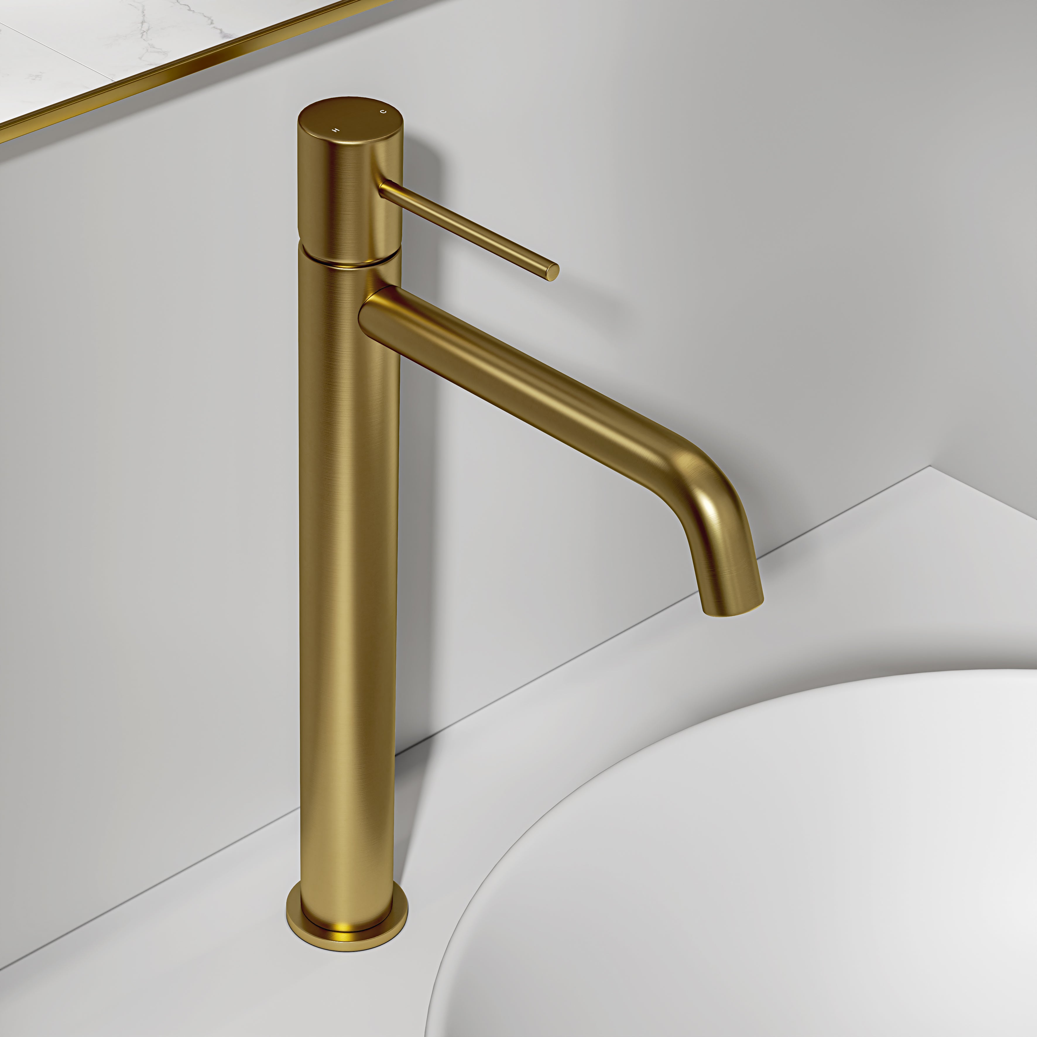 Tall Curved Spout Basin Mixer Tap