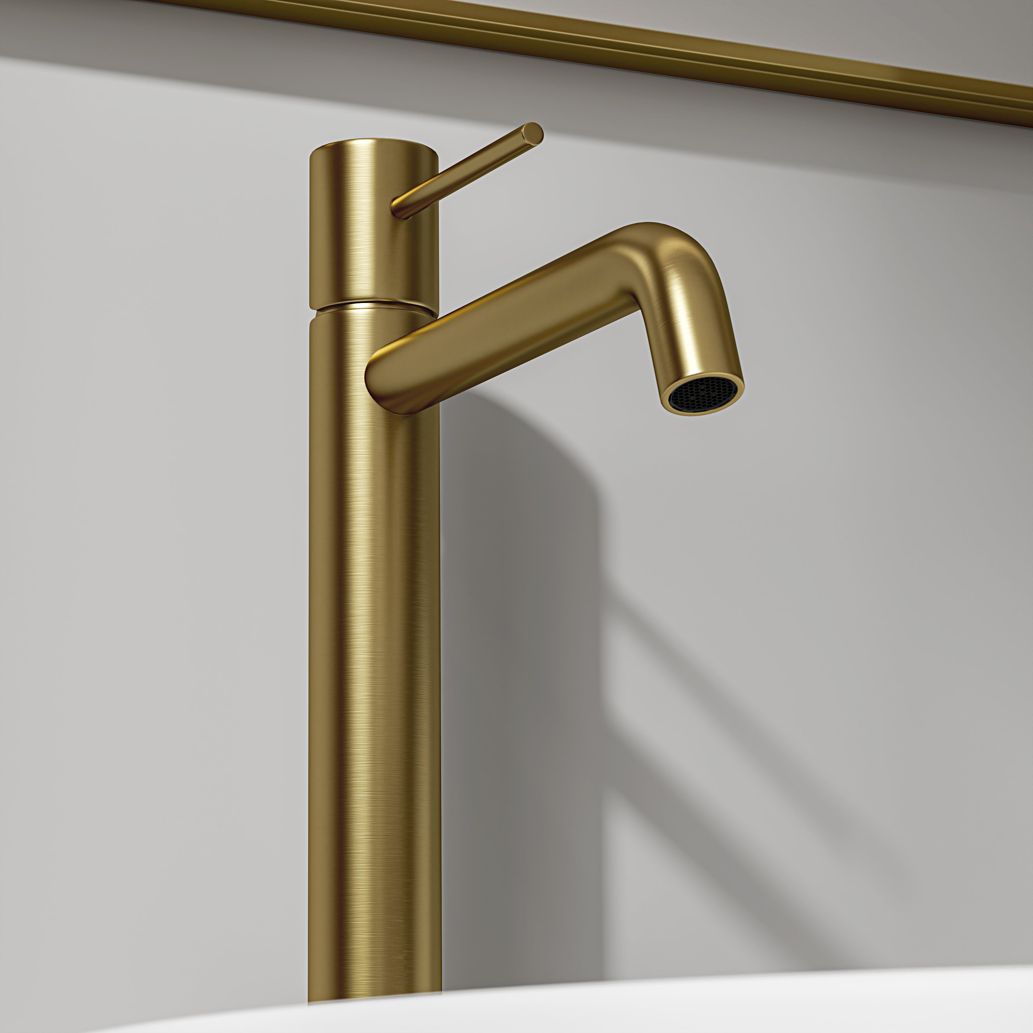 Tall Curved Spout Basin Mixer Tap