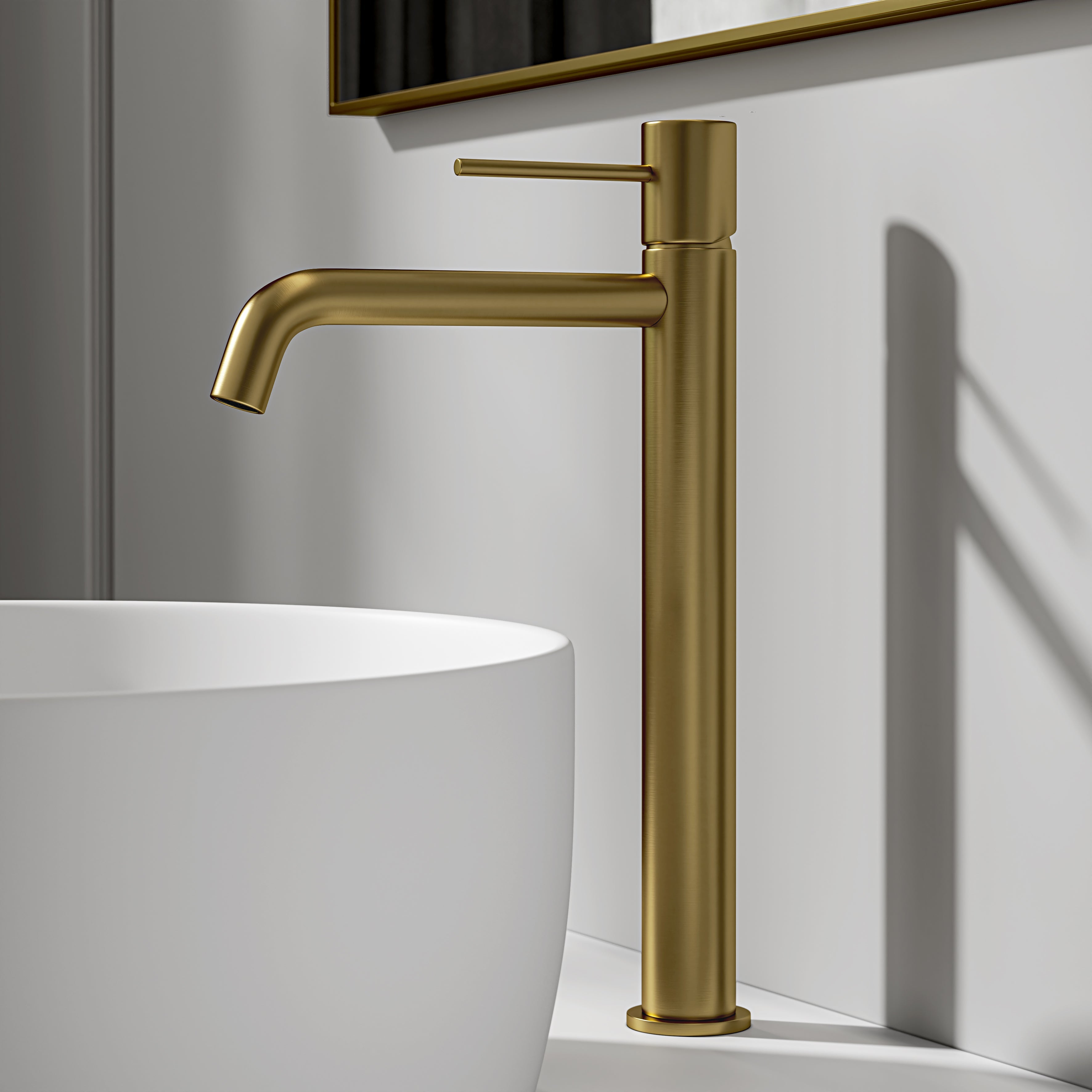 Tall Curved Spout Basin Mixer Tap