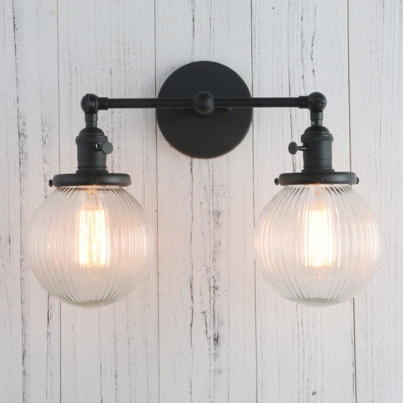 Permo Vintage Globe Glass Wall Sconces