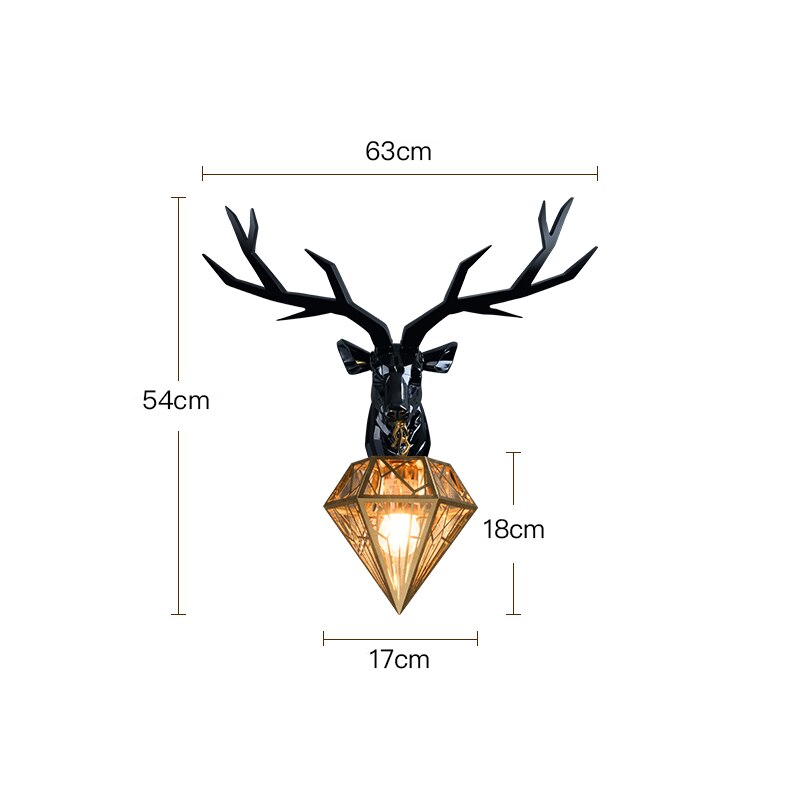 Nordic Design Deer Head Wall Lamp