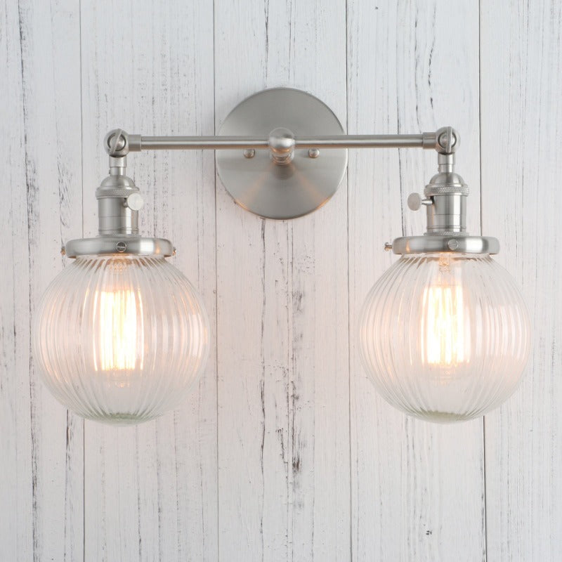 Permo Vintage Globe Glass Wall Sconces