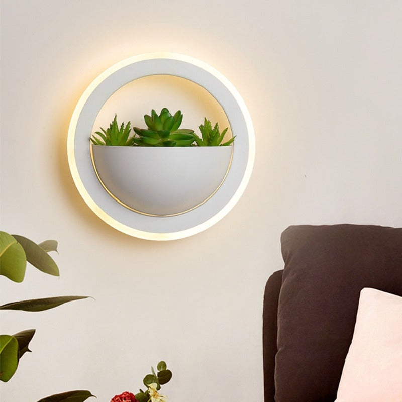 Green Plant Modern Led Metal Wall Light Fixtures