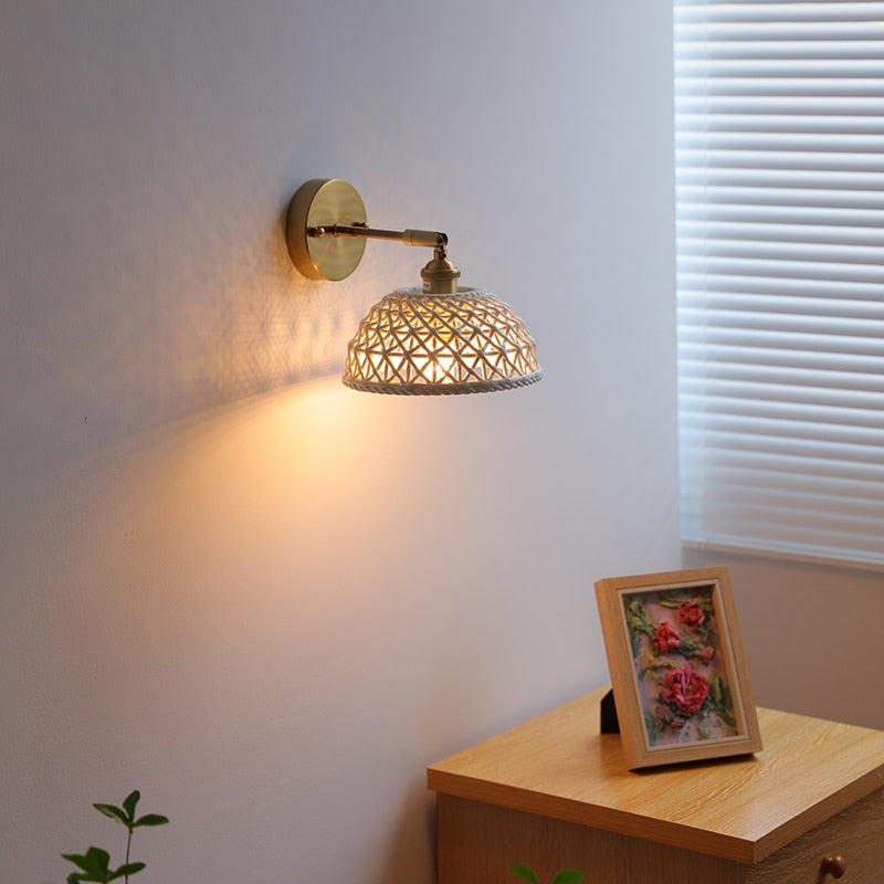 White Harmony Ceramic Led Beside Lamp