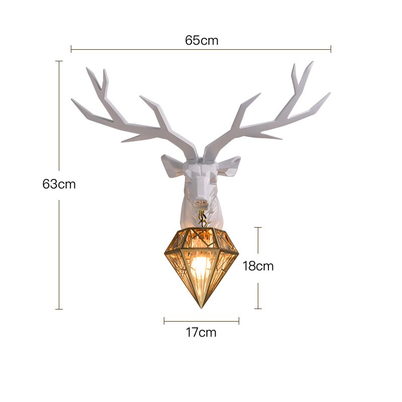 Nordic Design Deer Head Wall Lamp