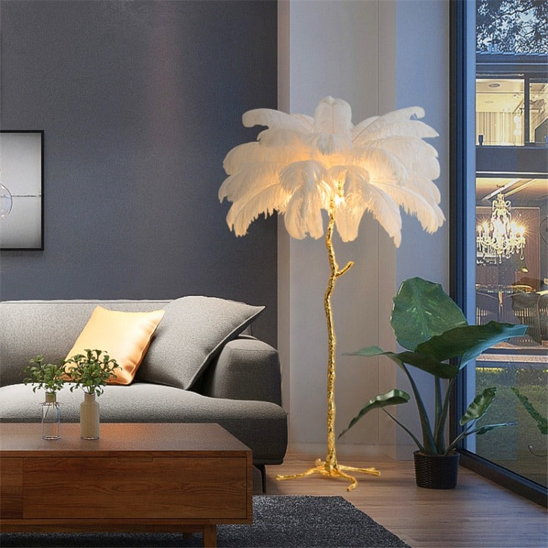 Exotic Led Ostrich Feather Floor Lamp