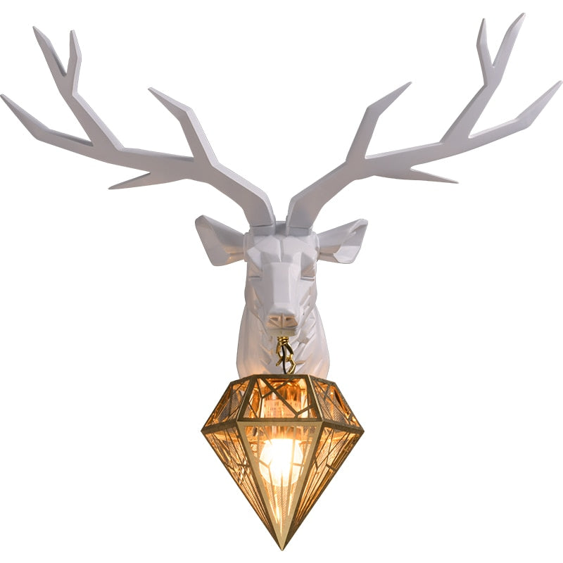 Nordic Design Deer Head Wall Lamp