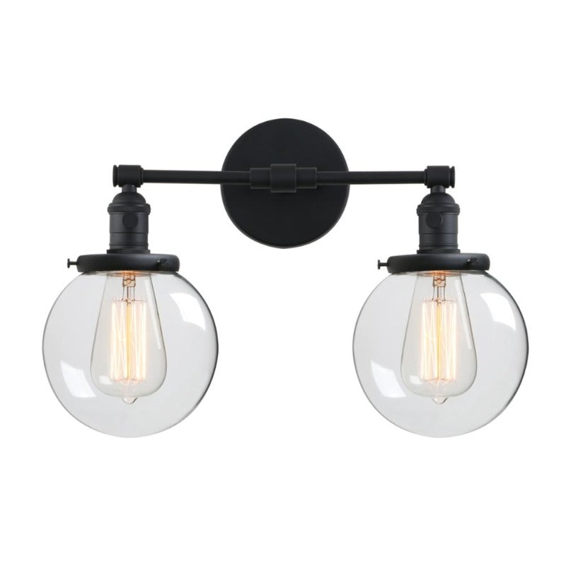 Vintage Glass Ball Double Heads Wall Light