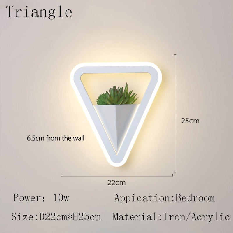 Green Plant Modern Led Metal Wall Light Fixtures
