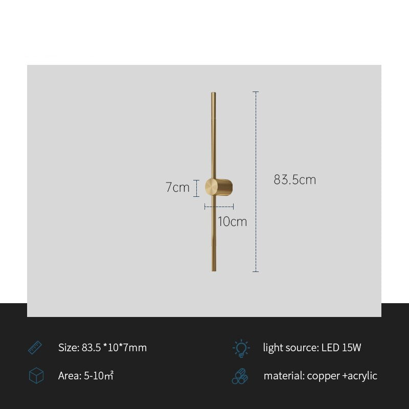 Minimalist Background Copper Wall Lamp