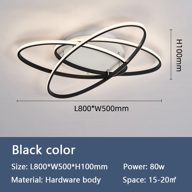 Black Gleam Modern Led Ceiling Light