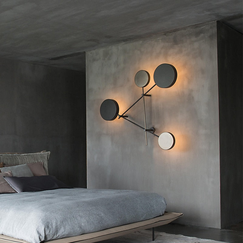 Minimal Dark Dots Led Wall Lamp