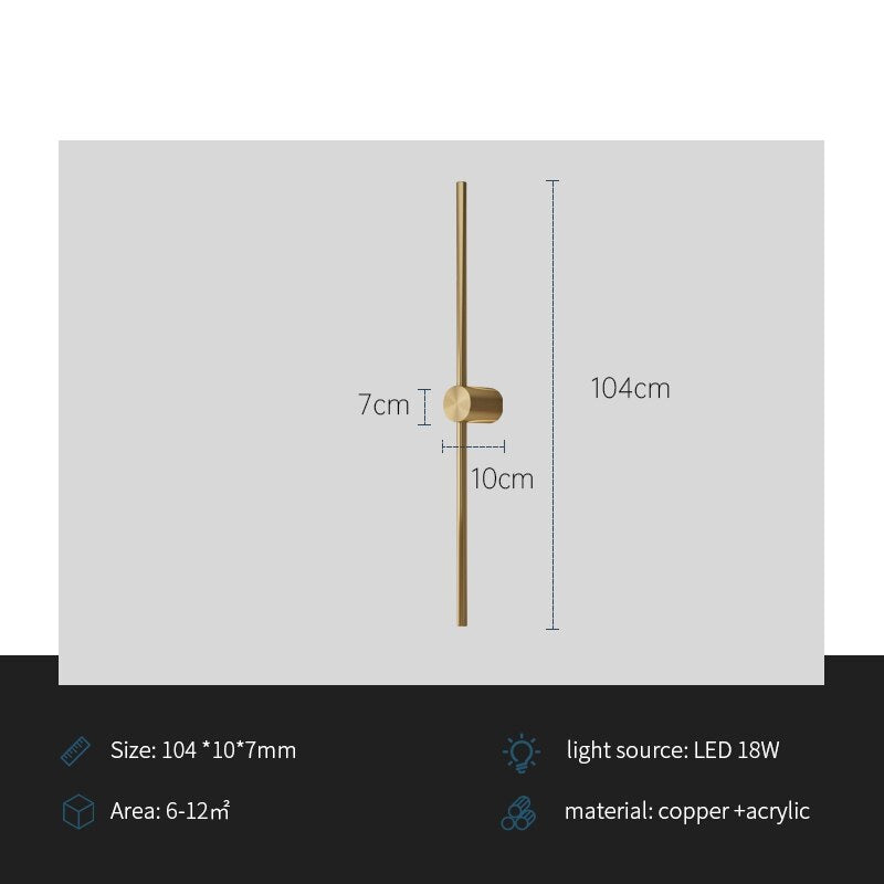 Minimalist Background Copper Wall Lamp