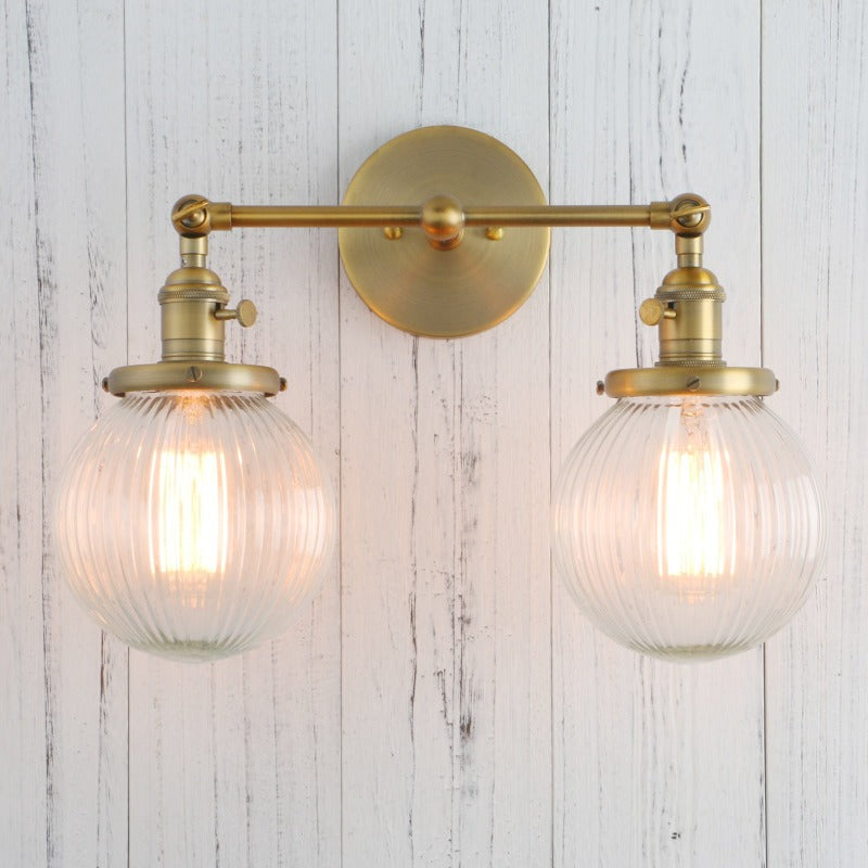 Permo Vintage Globe Glass Wall Sconces