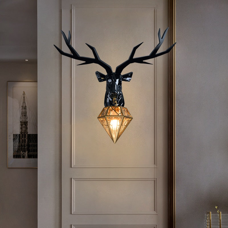 Nordic Design Deer Head Wall Lamp