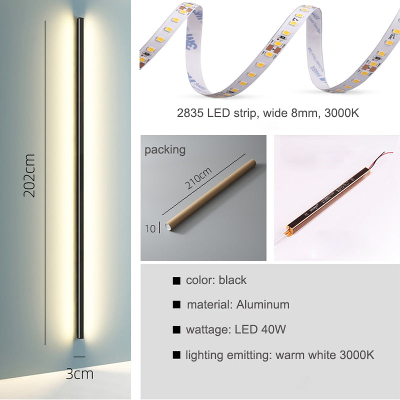 Nordic Modern Minimalist Long Wall Lamp