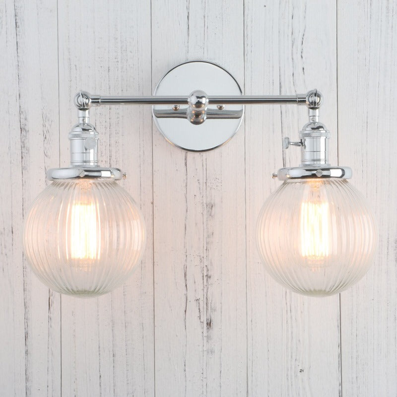 Permo Vintage Globe Glass Wall Sconces