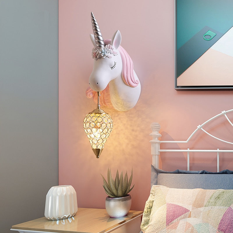 Unicornn Cartoon Kids Wall Hanging Led Lamp