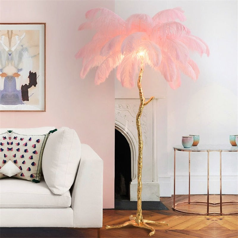 Exotic Led Ostrich Feather Floor Lamp