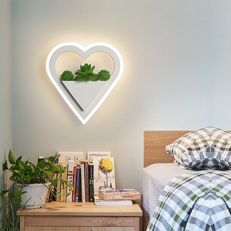 Green Plant Modern Led Metal Wall Light Fixtures