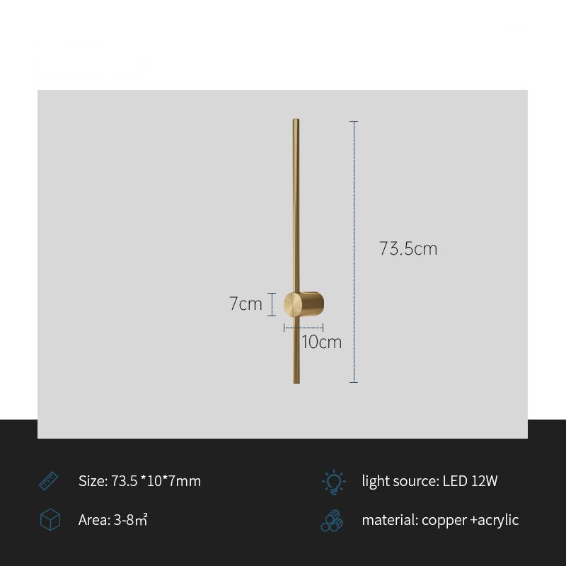 Minimalist Background Copper Wall Lamp