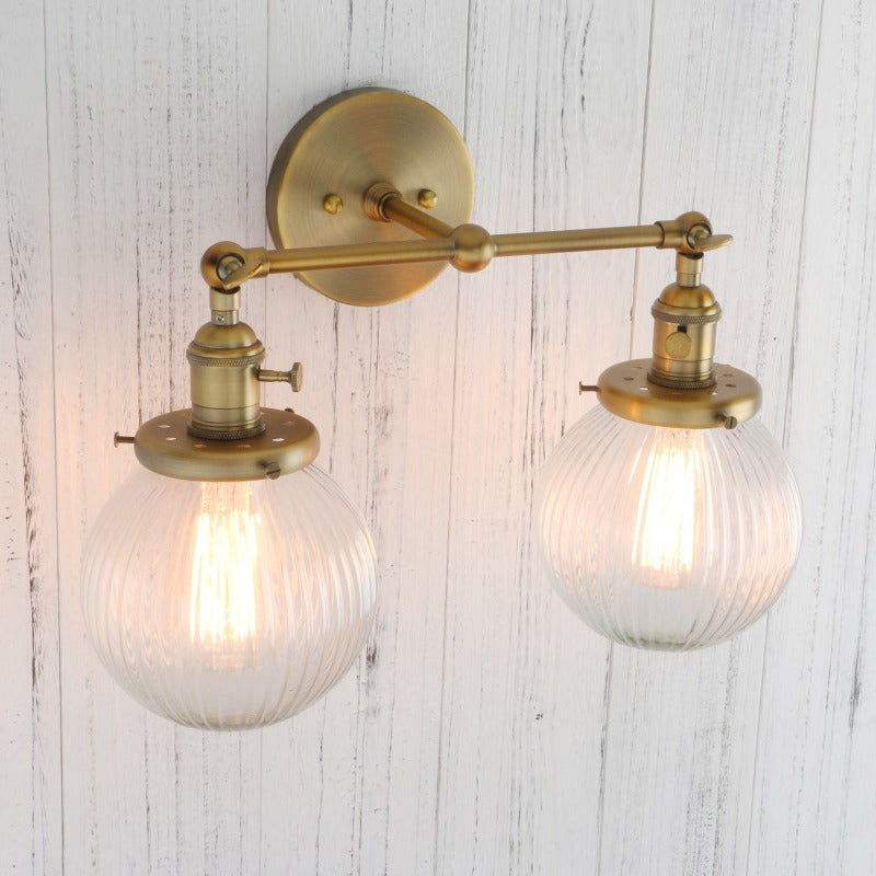 Permo Vintage Globe Glass Wall Sconces