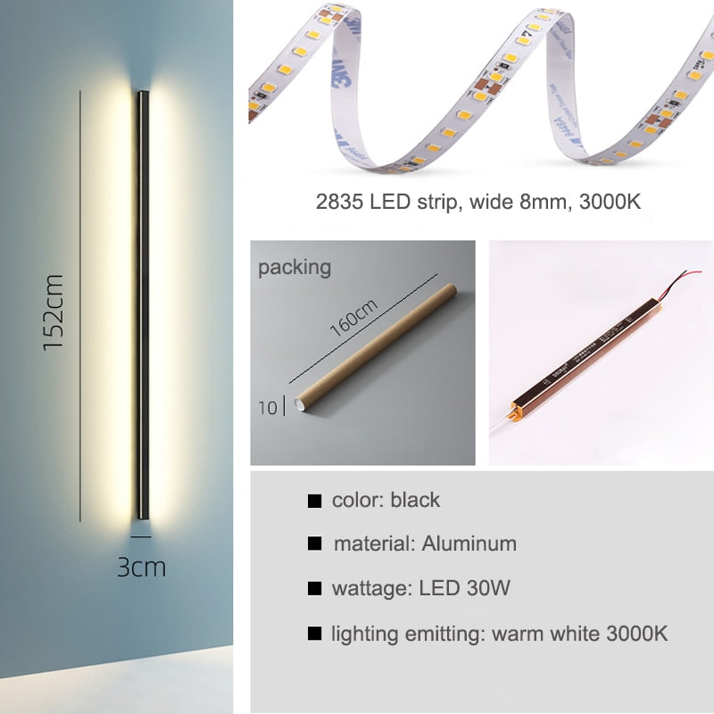 Nordic Modern Minimalist Long Wall Lamp