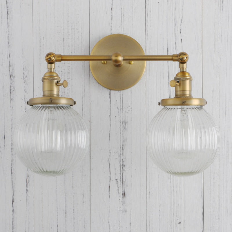 Permo Vintage Globe Glass Wall Sconces