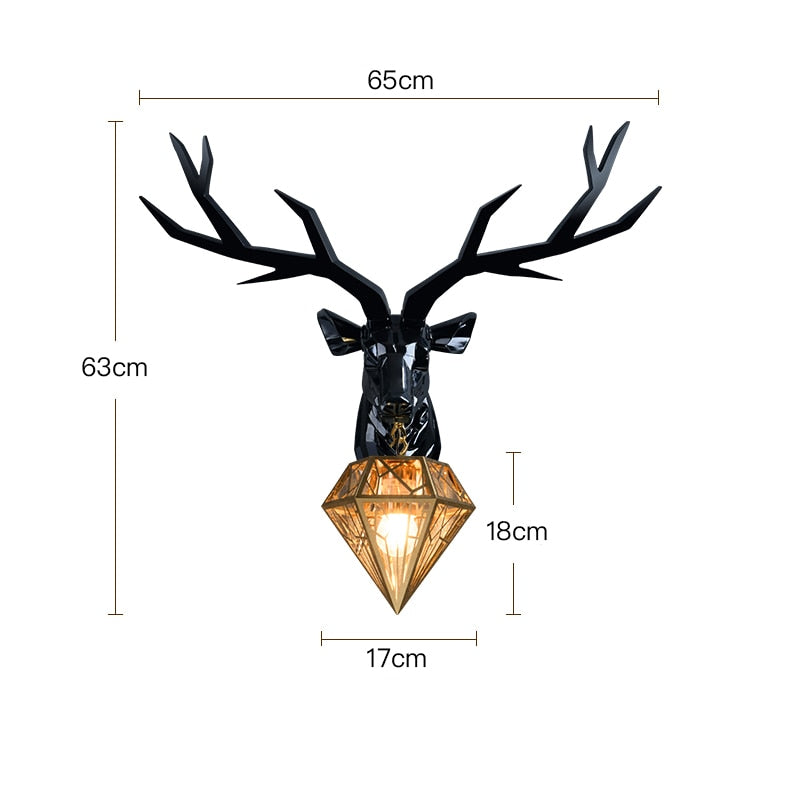 Nordic Design Deer Head Wall Lamp